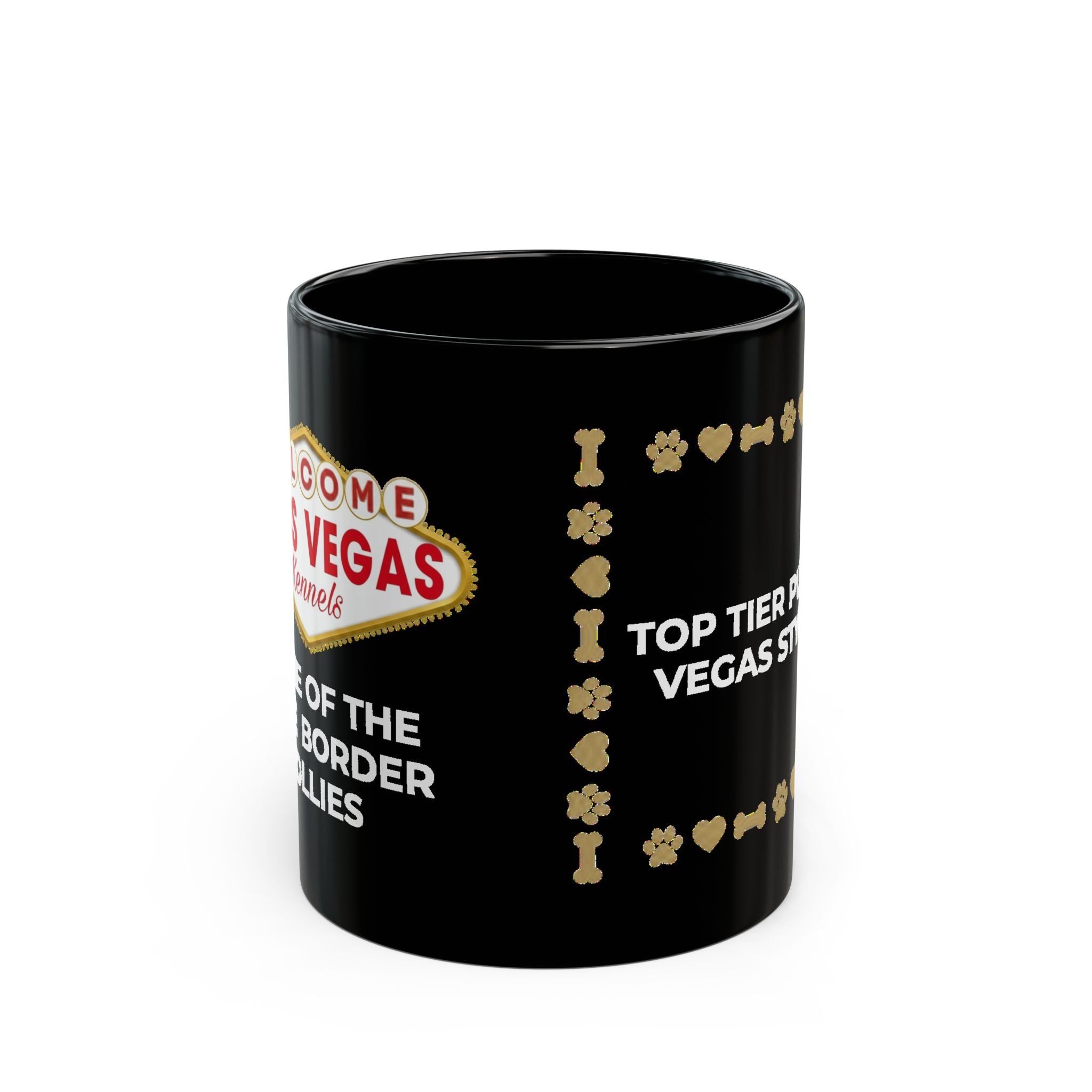 Las Vegas Pawfect: "Top Tier Pups, Vegas Style" Black Coffee Mug (11oz/15oz)