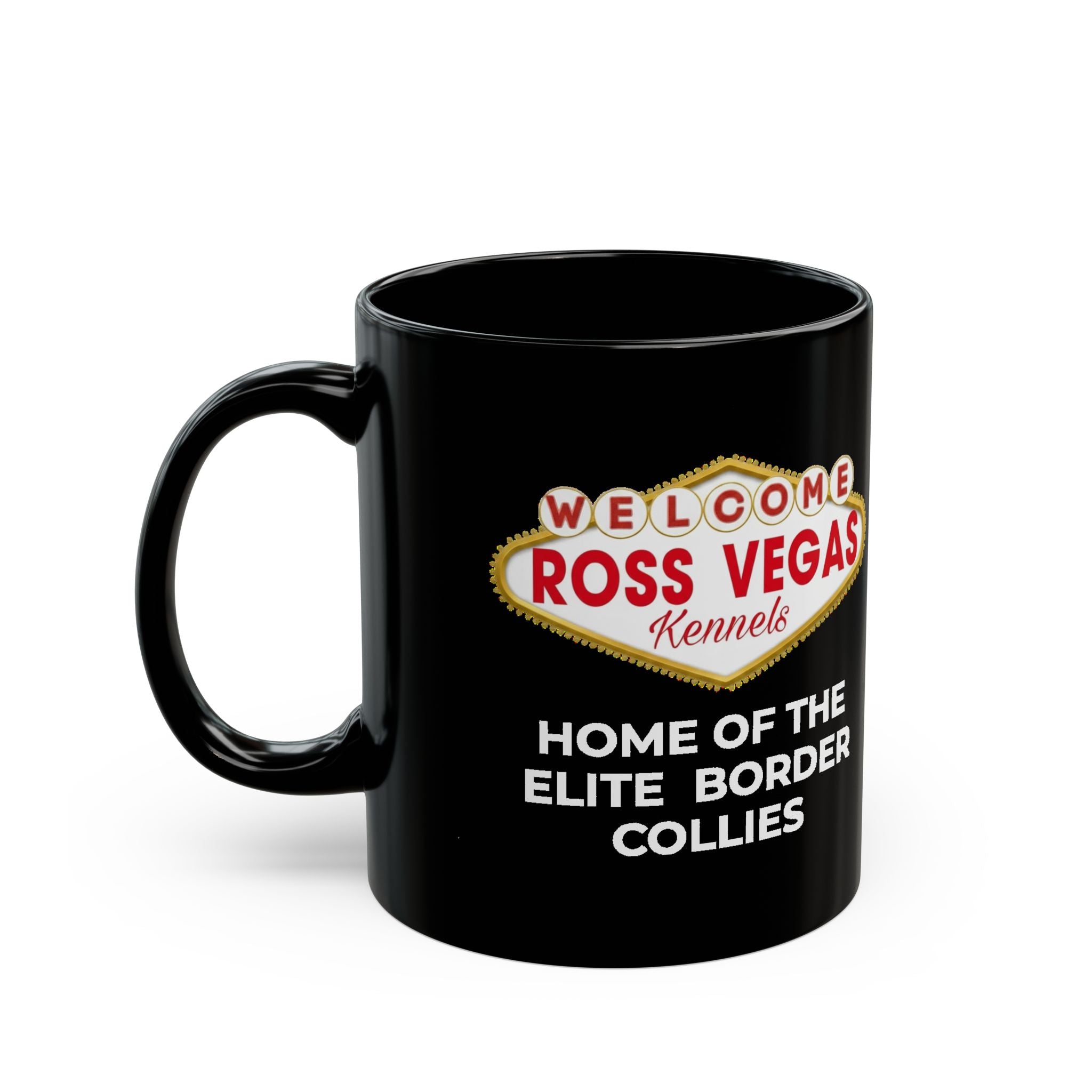 Las Vegas Pawfect: "Top Tier Pups, Vegas Style" Black Coffee Mug (11oz/15oz)